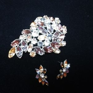 Avon Sparkling Pin and Earrings